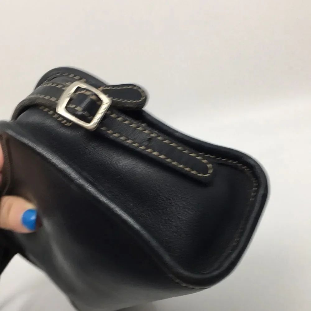 Coach Vintage 1999 Black Mimosa Zip Leather Crossbody Camera Bag - 9” x 5.5” - Picture 5 of 17